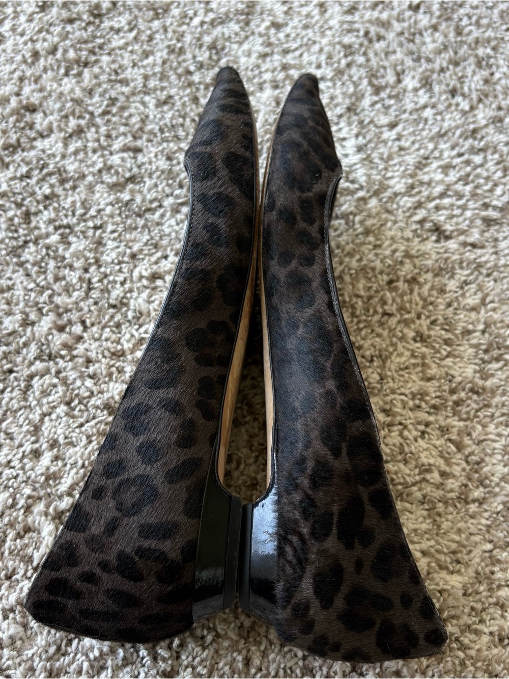 Jimmy Choo Leopard Print Pointed Toe Flats - Picture 4 of 7